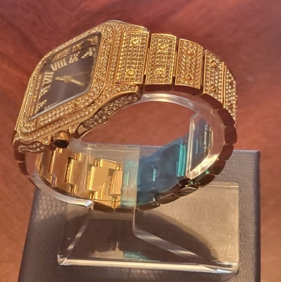 Mens Hip Hop Rapper Full Iced Out Simulated Diamond Waterproof Quartz Wa… - Picture 9 of 11